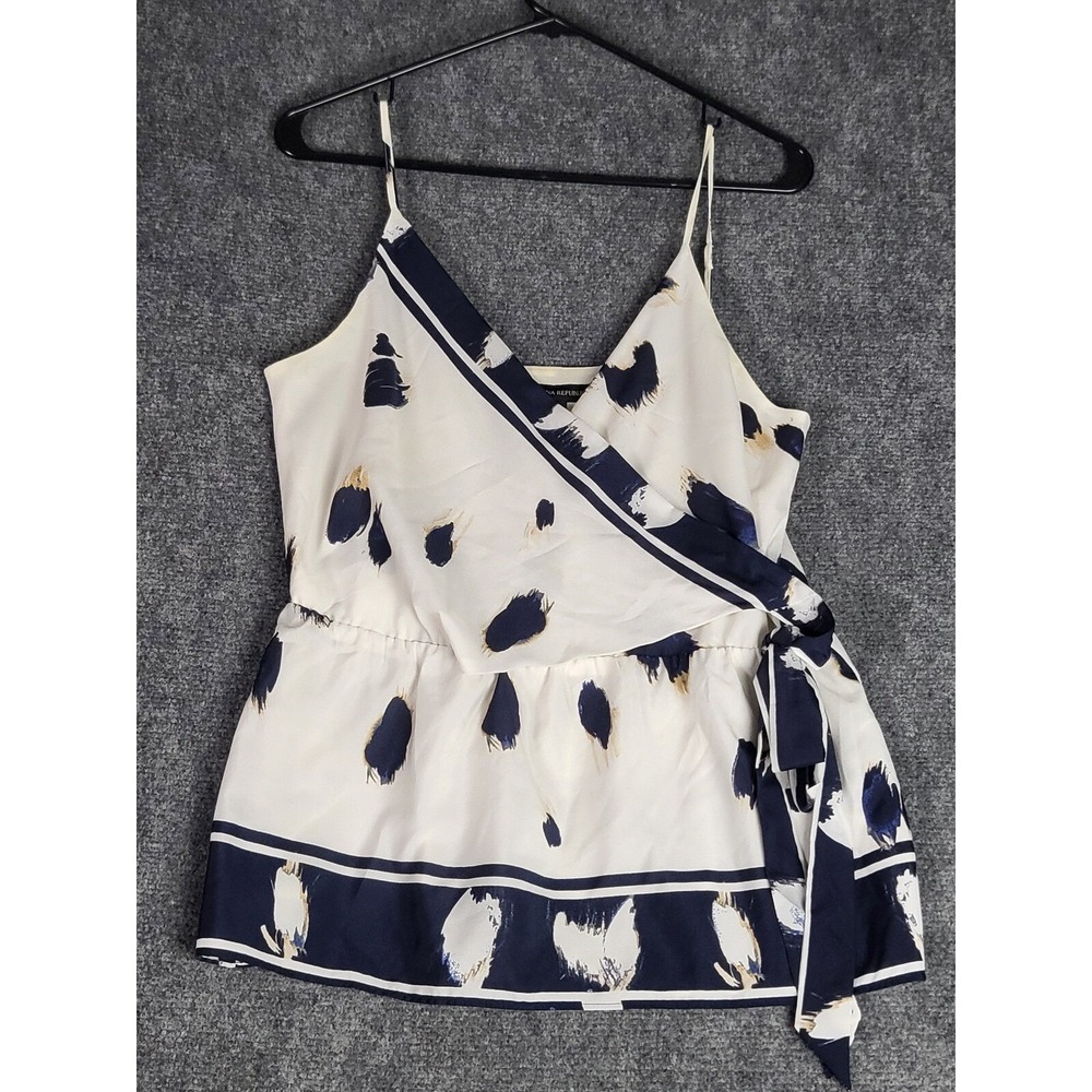 Banana‎ Republic Wrap Cami Top Womens S Sleeveless Blouse Abstract Print Summer